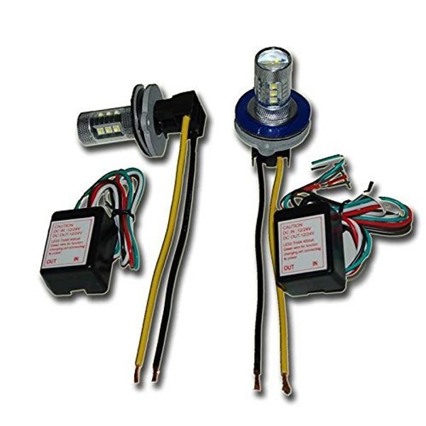 2 Head 15 Watt Hide-a-way Strobe Kit White LED Tail Lights Head Lights