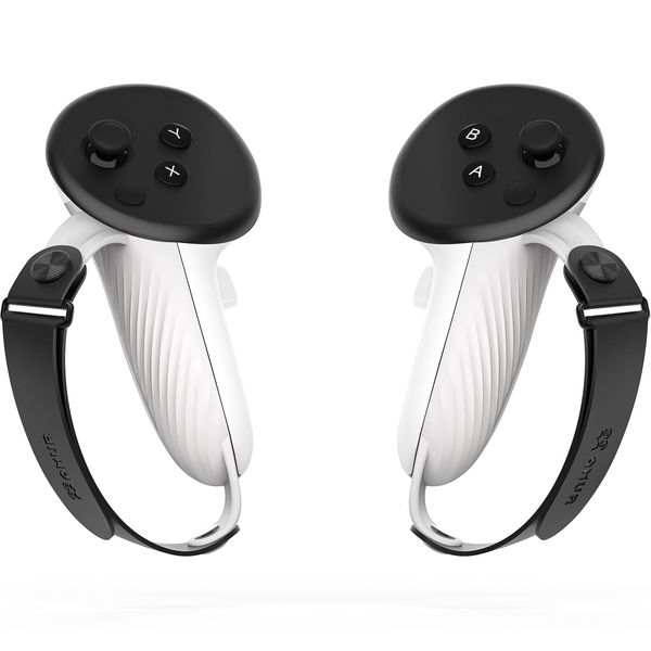 AMVR Controller-Griffe Kompatibel mit Meta/Oculus Quest 3, Silikon-Cover-Zubehör, verstellbare Handschlaufe für kleine und mittlere Hände (Nicht passend für den Offiziellen Akku der Ladestation)