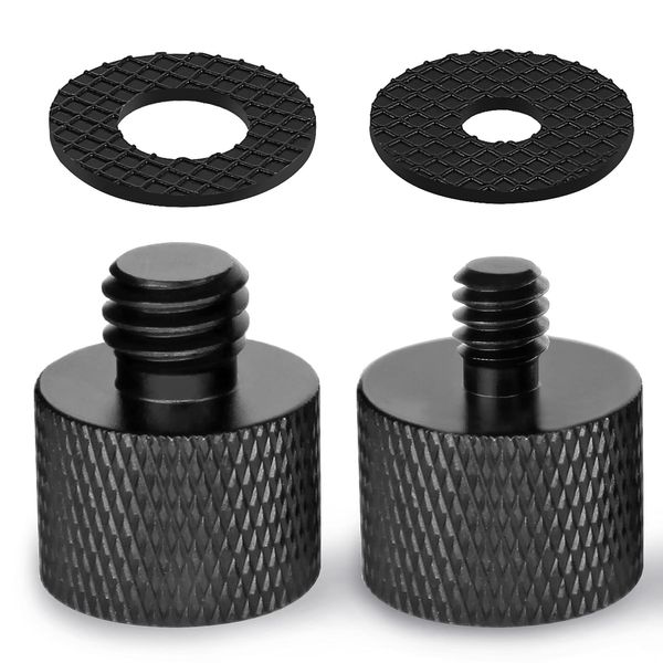 Frgyee Mikrofon Schrauben Adapter mit Gummipads, 5/8 auf 1/4 Adapter und 5/8 auf 3/8 Gewinde Adapter für Mikrofonstativ auf und Kamerastative
