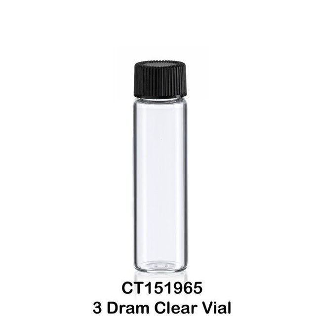 100 Small Glass Bottles w/ Screw Caps 2.5" Tall 3/8 Oz., 3 Dram (11 ml)