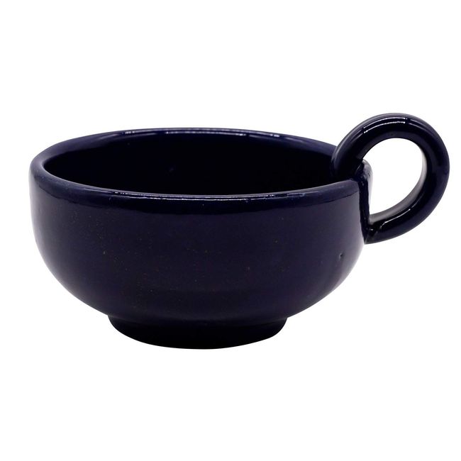 Indigo Kiln AGM-200098 Banko Ware Soup Cup, 11.8 fl oz (320 ml), Esta Red Soil Navy