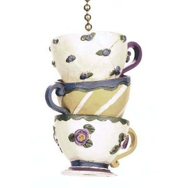 Stacked Teacups Coffee Cups Ceiling Fan Pull chain