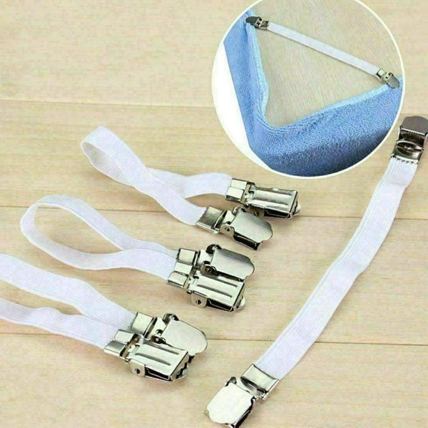 IRONING BOARD COVER FASTENERS ELASTIC BRACE STRAPS LAUNDRY HOME SET OF 4 CLIPS U