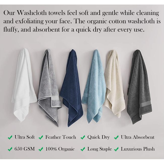 Premium Organic Bath Towels, Soft & Luxurious