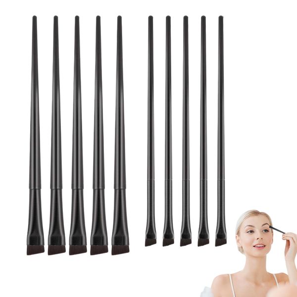 10PCS Eye Brow Brush 2 Styles Angled Eyebrow Brush Set Fine Eyebrow ConcealerFlat Eyelash Brush Makeup Tools Eyeliner Brush Eyebrow Tint Brush for Eyelashes Eyeshadow Eyebrows Eyeshadow Cosmetics