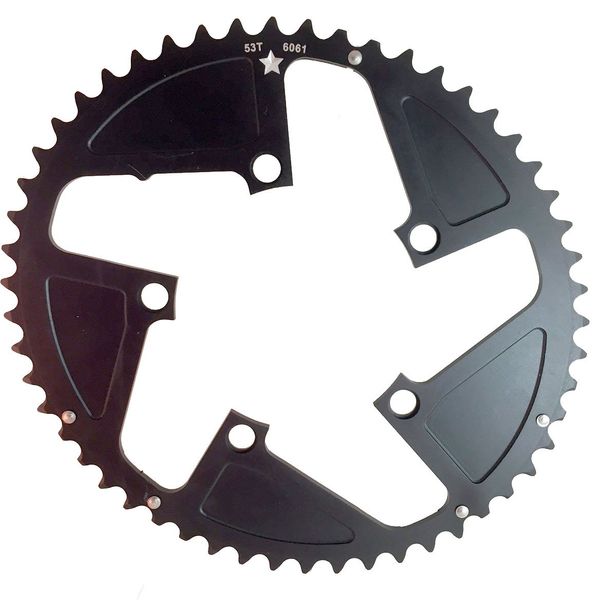 USAmade Oval SHARKTOOTH 110BCD 5-Bolt CNC Machined Alloy Black Road Chainring Increased Power Output New (34 Tooth Oval)