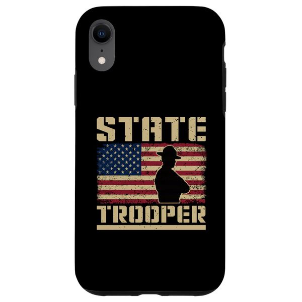 American Flag USA Law Enforcement State Trooper Case for iPhone XR