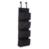 NEW 4 SECTION OVER DOOR HANGING WARDROBE STORAGE UNIT CLOTHES SHOE ORGANISER IN Black Polyester Polyester