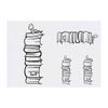4 x 'Book Pile Worm' Temporary Tattoos (TO00000310)