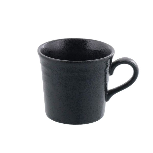 ym-014 Tableware East Coffee Cup, Border, 3.0 inches (7.5 cm), Black