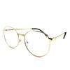 OVERSIZED RETRO Style Blue Light Blocking Computer EYE GLASSES Gold Oval Frame
