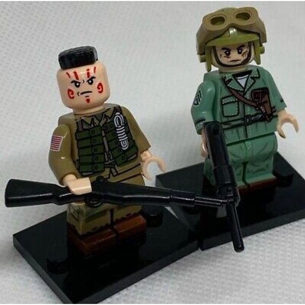 2 Airmen Soldier Allies World War 2 Uniform Historical Custom Brick Toy Figures