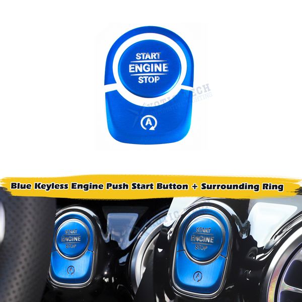 For Benz A-Class CLA-Class Blue Go Engine Start Push Button Cover Accessories 3X