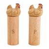 Mud Pie 7" x 2" Dia Chicken Salt Pepper Grinders, Brown
