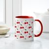 CafePress Retro Cherry Argyle Mug 11 oz (325 ml) Ceramic Coffee Mug