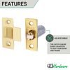 Adjustable Roller Catch Spring Loaded Latch Lock for Internal Doors | Brass Plated | Pack of 3