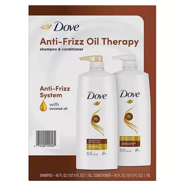 Dove Anti-Frizz Oil Therapy Shampoo & Conditioner (40 fl. oz., 2 pk.)