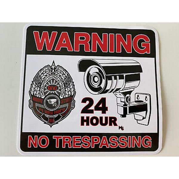 SECURITY STICKER LOT No TRESPASSING STICKER VIDEO CAMERA STICKER SECURITY 9