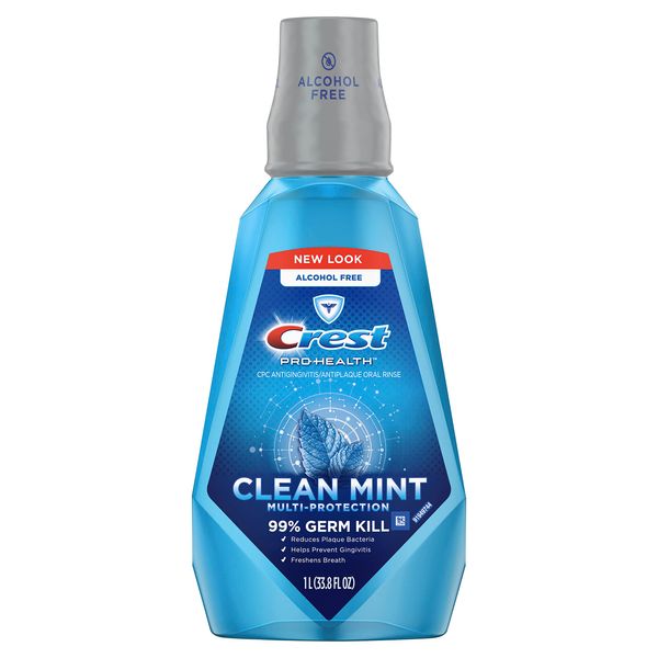 Crest Pro Health Multi-Protection Mouthwash with CPC (Cetylpyridinium Chloride), Clean Mint, 1L (33.8 fl oz)