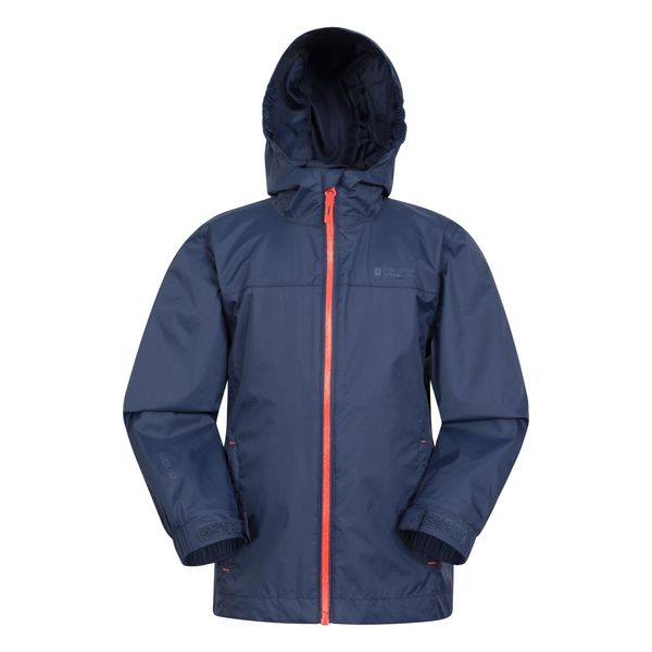 Mountain Warehouse Torrent Kids Waterproof Rain Jacket - Taped Seams Raincoat, Lightweight, Breathable, Girls & Boys Rainwear -Ideal for Spring Summer, Travelling, Wet Weather Dark Blue 11-12 Years