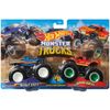 Hot Wheels Monster Trucks Bigfoot Vs Snake Bite, [1:64 Scale] Demolition Doubles