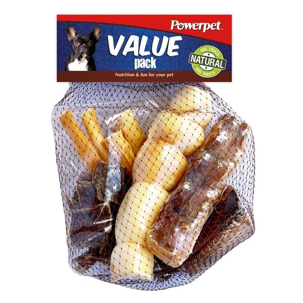 Value Pack - Natural Dog Chews-Smoked Beef Bone -Beef Jerky Bites, Trachea