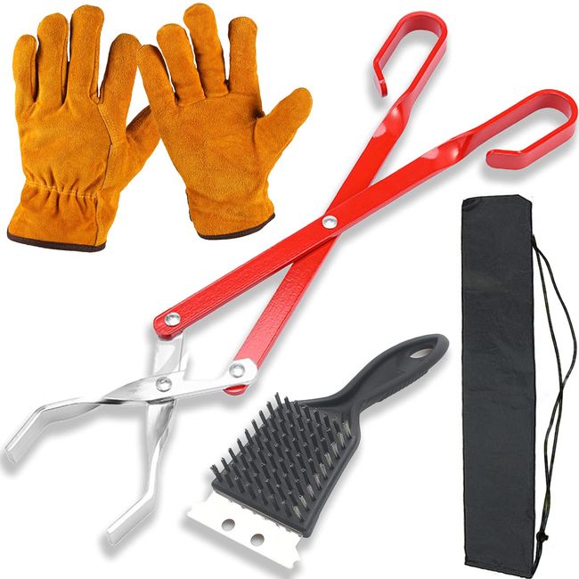 nda-style Fireshears, Tongs, Barbecue, Charcoal, Firewood, Camping Scissors (Set of 4)