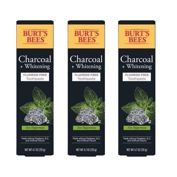 BL Burts Bees Toothpaste Charcoal Plus Whitening 4.7oz----THREE PACK