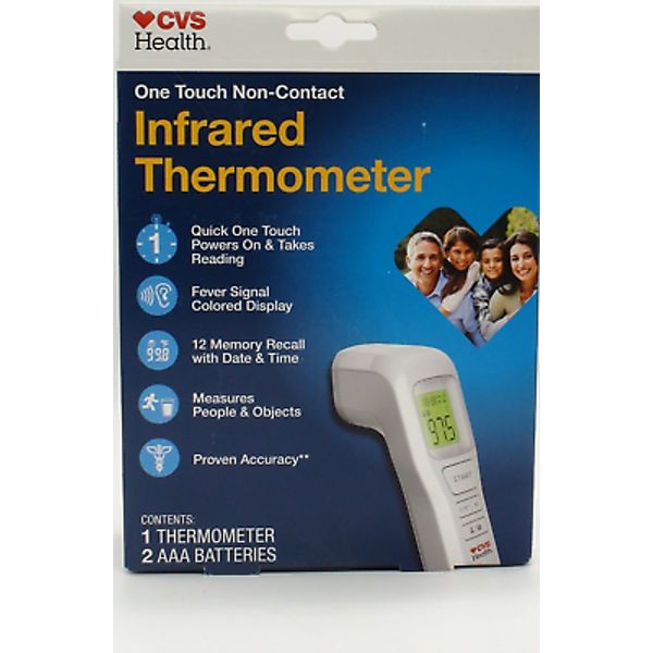 CVS Health One Touch Non-Contact Infrared Thermometer-Batteries Included #423796