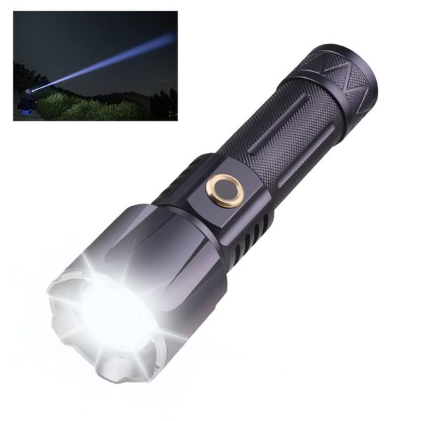 WINDFIRE Ultra Bright Flashlight LED, Powerful, High Brightness, 20000 Lumens, Rechargeable, 30W LED Flashlight, Military Tactical 5 Lighting Modes, Flashlight, Zoomable Powerful Flashlight, Long