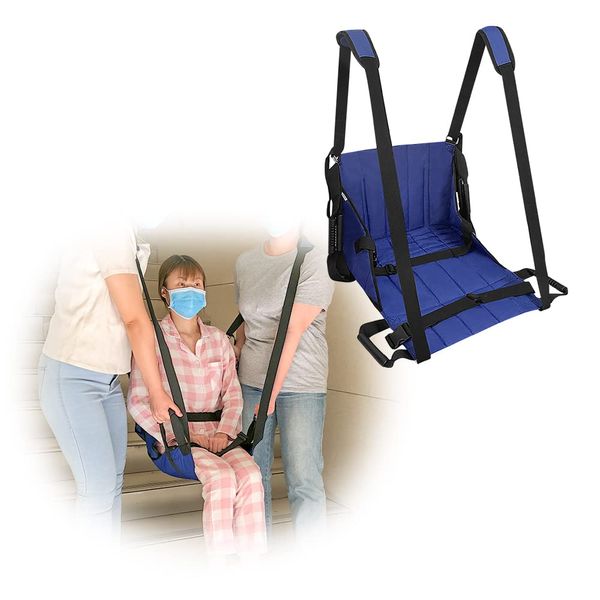 NEPPT Patient Lift Aid Stair Transfer Boards for Wheelchair User Slide Transfer Belts for Lifting Seniors, Elderly, Handicap Medical Devices for Home Use（6 Handles+2 Shoulder Straps）