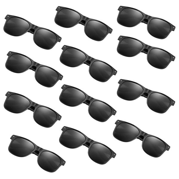 FEPITO 24 Pack Party Sunglasses Bulk for Birthday Party Favors Goody Bag Fillers for Beach Pool Party Toys for Adults, Black