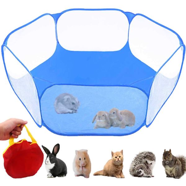 Small Animals Tent,Reptiles Cage,Breathable Transparent Pet Playpen Pop Open Out