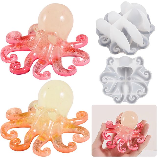 Octopus Mold Octopus Resin Mold Animal Candle Mold Octopus Candle Mold Octopus Resin Casting Mold Resin Making Molds Silicone Mold for Candle Home Decorate Mold Candle Making Mold 3D Animal Mold