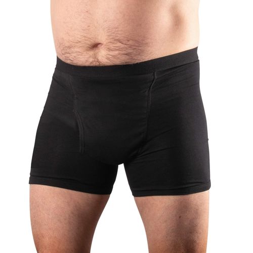Conni Men's Calvin (XL, Black) Men's Underwear, Boxer Shorts, Urinary Leak & Incontinence Pants, Light Incontinence Compatible, 9.8 - 11.0 fl oz (250 - 280 cc), Suitable for Urinary Bleeding, Mens Kalven Boxer XL, Black