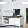 Shoe Bench Entryway Storage Organizer w/ Adjustable Shelf & Padded Seat