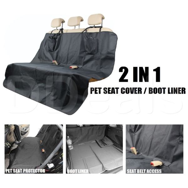 Rear Seat Cover Pet Dog Cat Black Protector Boot Liner For Range Rover Sport