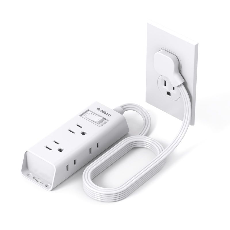 Cruise Essentials, Addtam 6 ft Ultra Flat Extension Cord with 6 Outlets ...