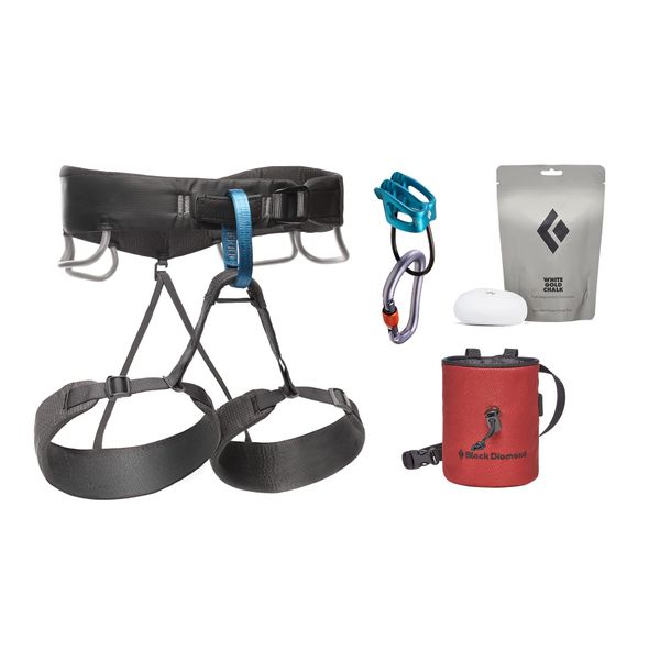 BLACK DIAMOND Momentum Men's Climbing Harness Package, Large, Anthracite