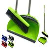 Long Handled Dustpan and Brush Set Lobby Dust Pan with Long Handle Sweeping Broom (Green)