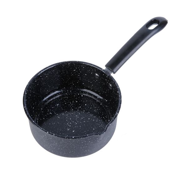 ICEBLUEOR 16CM Small Milk Pan, Non Stick Saucepan, Deep Frying Pan with Pouring Lip and Cool Handle, Induction Pot Cooking Pan for Induction Gas Electric Hobs