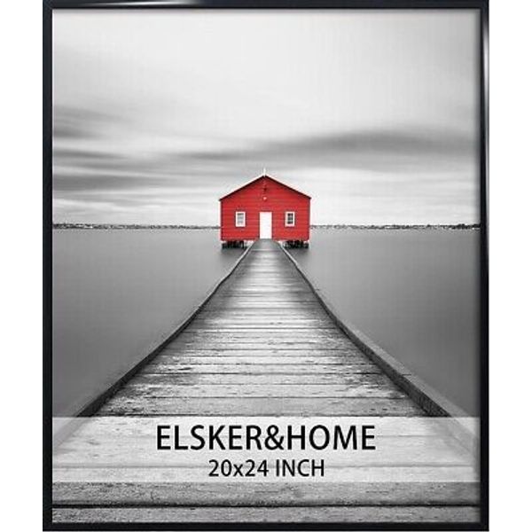 ELSKER&HOME 20x24 Frame, Poster Picture Frames 1 Pack Black for Horizontal or Ve