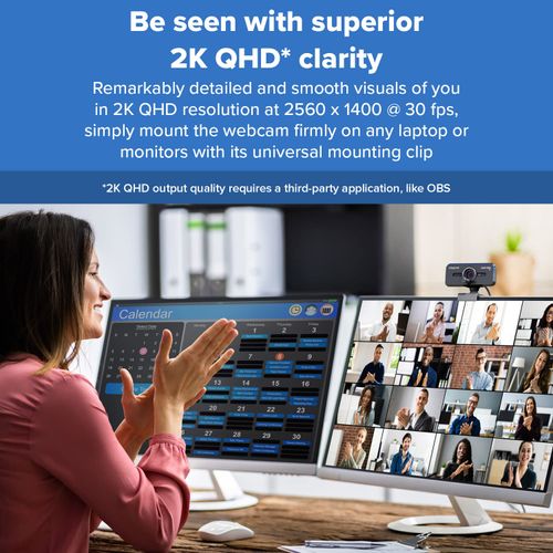 Creative Live! Cam Sync V3 2K QHD USB Webcam with 4X Digital Zoom (4 Zoom Modes from Wide Angle to Narrow Portrait View), Privacy Lens, 2 Mics, for PC and Mac…