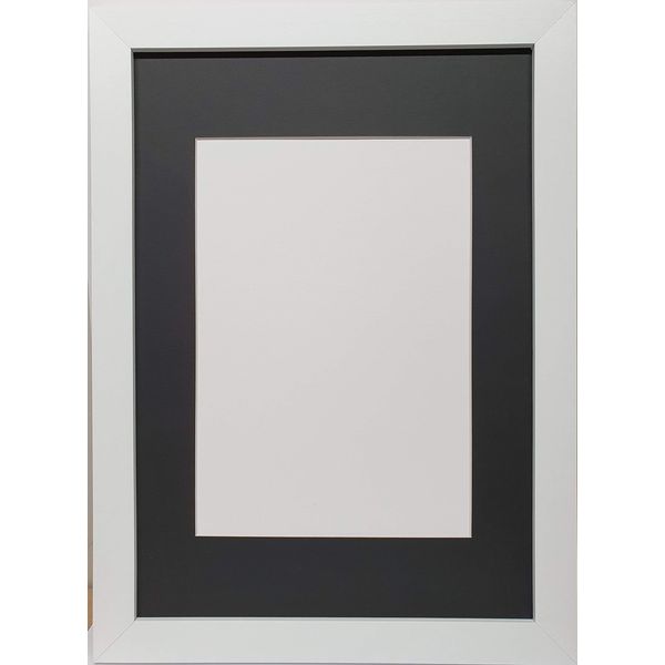 White Frame Black Mount, 12X10" for 10X7" Picture