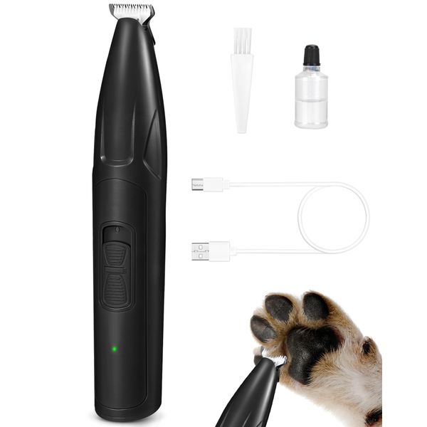 LEYOUFU Dog Clippers for Grooming, 2 Speed Low Noise Dog Hair Clipper, Rechargeable Cordless Dog Grooming kit for Small Dogs Cats Pet Paw Trimmer for Paws, Eyes, Ears, Face, Rump (Black)