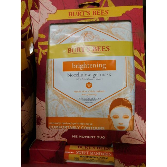 Burts Bees Brightening Biocellulose Gel Mask Sweet Mandarin Lip Balm Gift Set