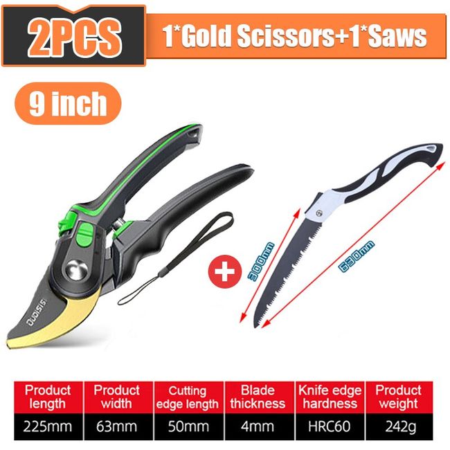 1pc Durable Gardening Scissors Gardening Hand Pruner Pruning Shear With  Titanium Coated Curved Precision Blades