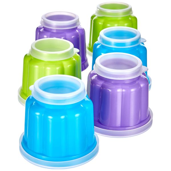 Ibili 756500 Set of 6 Jelly Molds (Blister), Plastic, Multicoloured, 7.5 x 7.5 x 6.1 centimeters