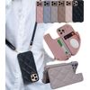 Liisea iPhone 13 Case, Shoulder Quilting, iPhone13 Case, Smartphone Case, iPhone 13, Back Card Storage, Notebook Type, Iphone13 Case, Shockproof, 13 Case, iPhone Case 13, Case with Strap, iPhone Case