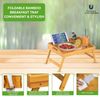 Bamboo Bed Tray Table with Handles and Folding Legs - Kitchen Serving Tray